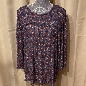 Lori Goldstein Floral Long Sleeve Blouse